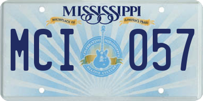 MS license plate MCI057