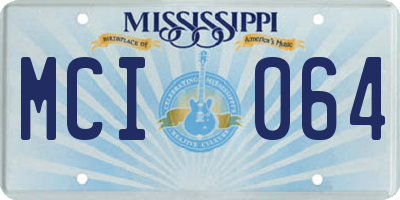 MS license plate MCI064