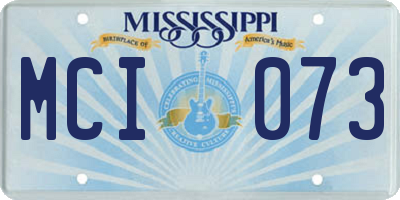 MS license plate MCI073