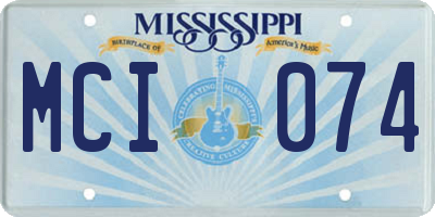 MS license plate MCI074