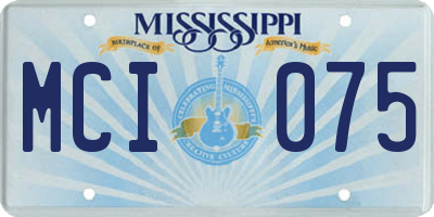 MS license plate MCI075