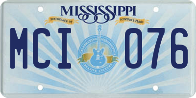 MS license plate MCI076