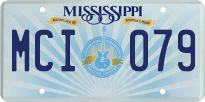 MS license plate MCI079