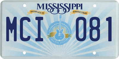 MS license plate MCI081