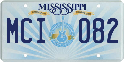 MS license plate MCI082