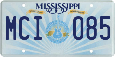 MS license plate MCI085