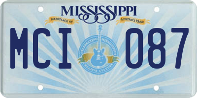 MS license plate MCI087