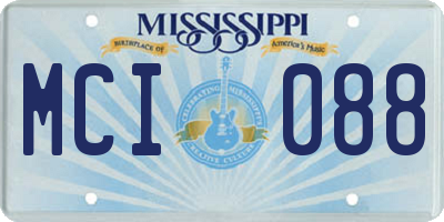 MS license plate MCI088