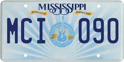 MS license plate MCI090