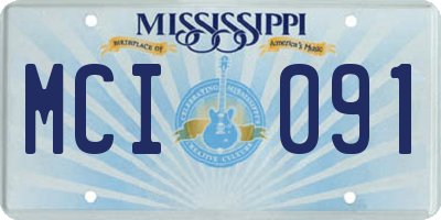 MS license plate MCI091