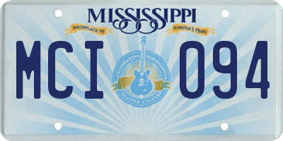 MS license plate MCI094