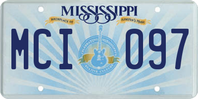 MS license plate MCI097