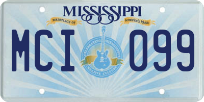 MS license plate MCI099