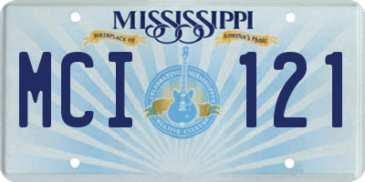MS license plate MCI121