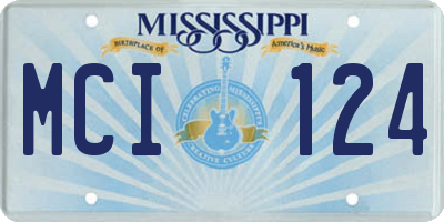 MS license plate MCI124