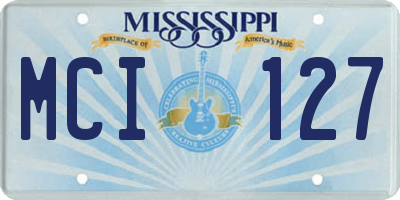 MS license plate MCI127
