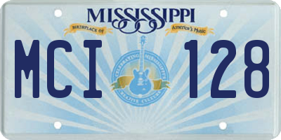 MS license plate MCI128