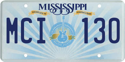 MS license plate MCI130