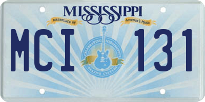 MS license plate MCI131