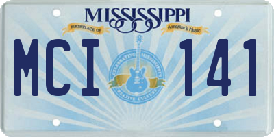 MS license plate MCI141