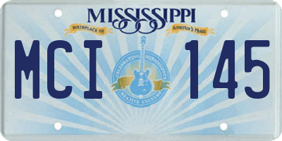 MS license plate MCI145