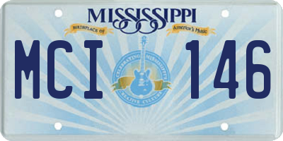 MS license plate MCI146