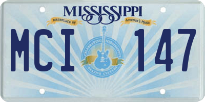 MS license plate MCI147