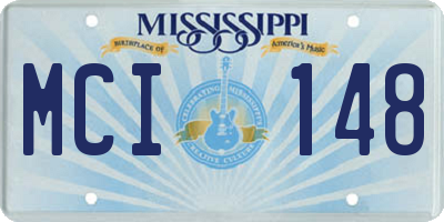 MS license plate MCI148