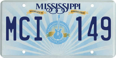 MS license plate MCI149