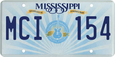 MS license plate MCI154