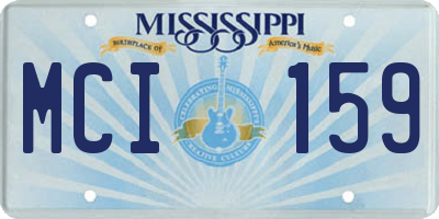 MS license plate MCI159