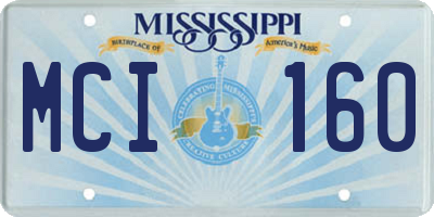 MS license plate MCI160