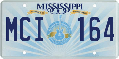 MS license plate MCI164