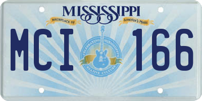 MS license plate MCI166
