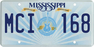 MS license plate MCI168