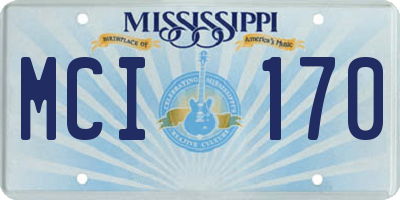 MS license plate MCI170
