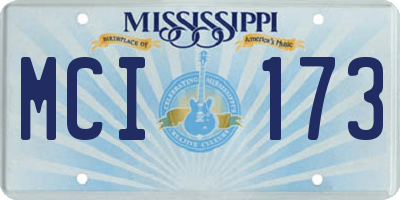 MS license plate MCI173