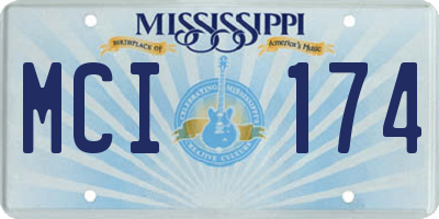 MS license plate MCI174