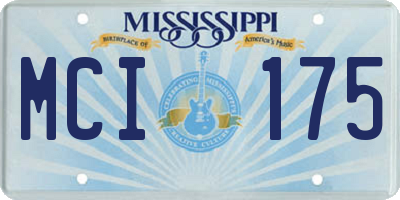MS license plate MCI175