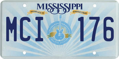 MS license plate MCI176