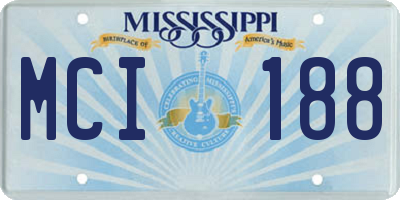 MS license plate MCI188
