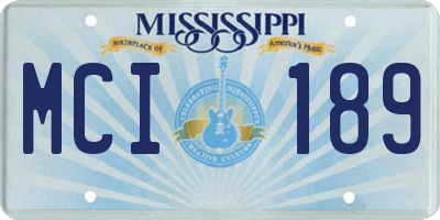 MS license plate MCI189