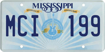 MS license plate MCI199