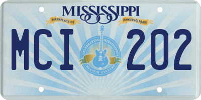 MS license plate MCI202