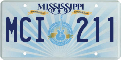 MS license plate MCI211