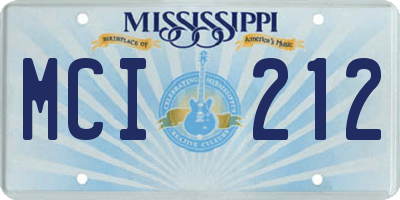 MS license plate MCI212