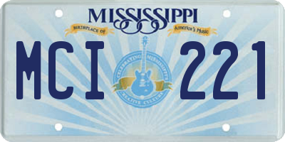 MS license plate MCI221