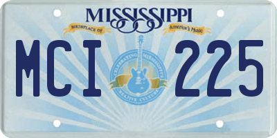 MS license plate MCI225