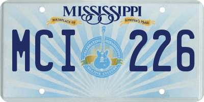 MS license plate MCI226