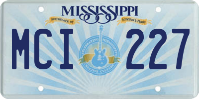 MS license plate MCI227